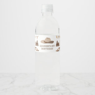 Wild West Cowboy Western 1st Party Birthday Water Bottle Label