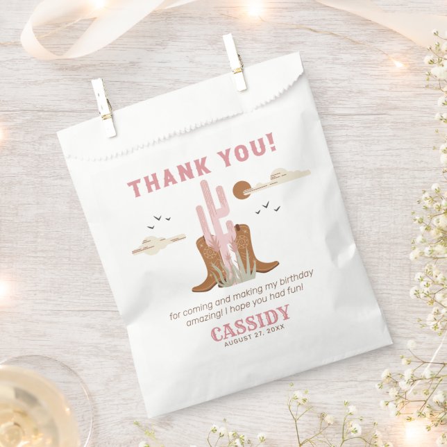 Wild West Cowgirl Birthday Party Favour Bag (Clipped)