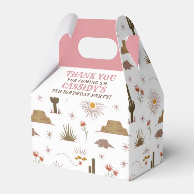 Wild West Cowgirl Birthday Party Favour Box (Front Side)