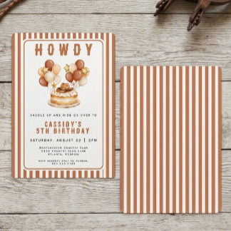 Wild West Cowgirl Country Western Birthday Party Invitation