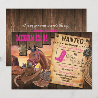 Wild West Cowgirl Invitation