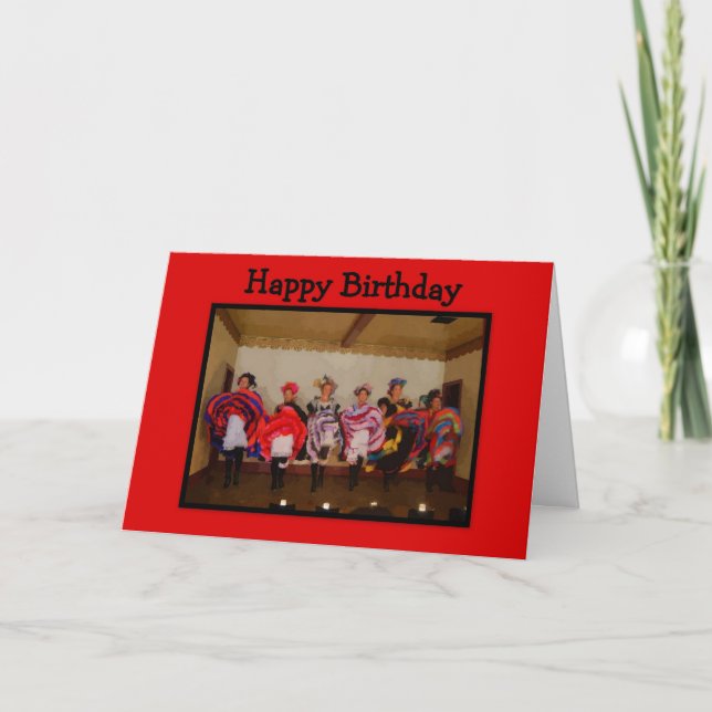 Wild West Dance Hall Girls Happy Birthday Card (Front)