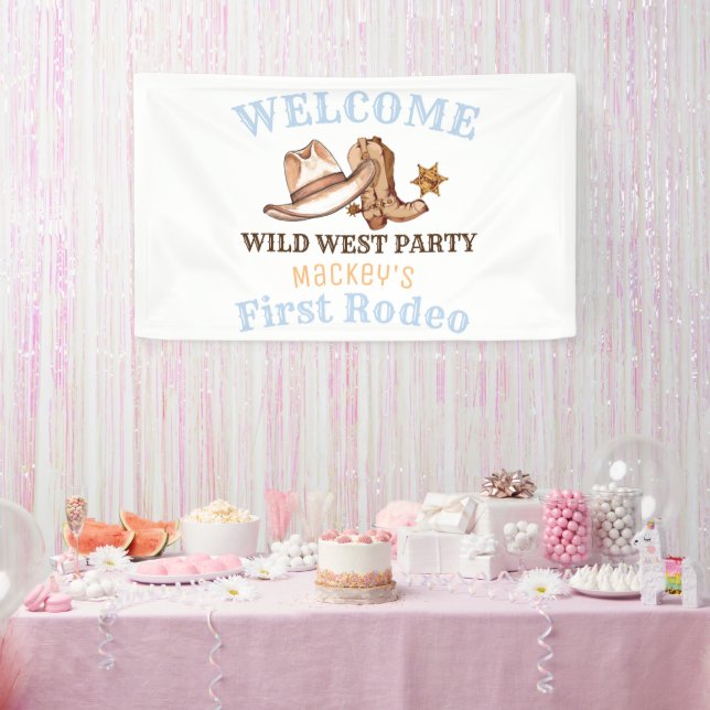 Wild West First Rodeo Birthday Party Banner (Party)
