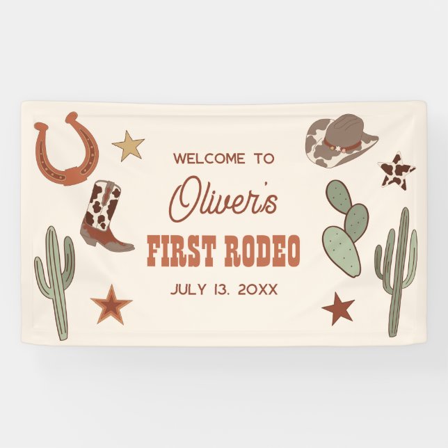 Wild West First Rodeo Birthday Welcome Banner (Horizontal)