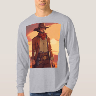 Wild West Gunslinger - 90s Vintage Anime Portrait  T-Shirt