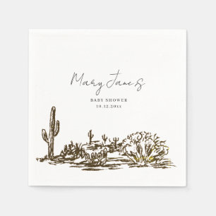 Wild West Hand Drawn Western Baby Shower Napkin