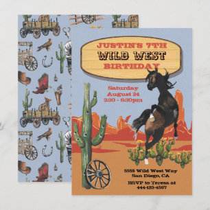 Wild West Horse Western Birthday Party Invitation