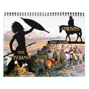 Wild West Oil Paintings Cowboys Indians Calendar