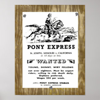 Wild West Pony Express Riders Poster