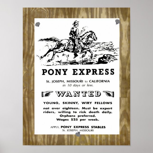 Wild West Pony Express Riders Poster (Front)