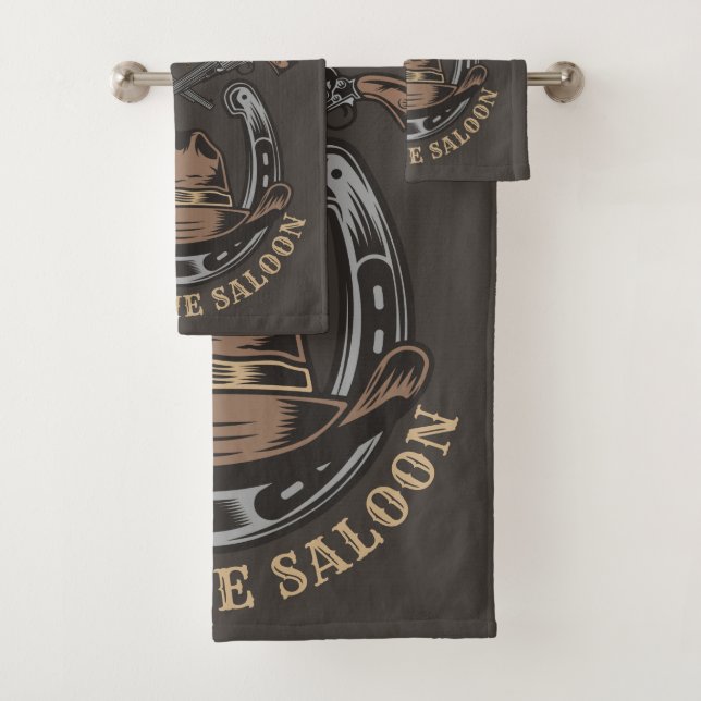 Wild West Revolver Horseshoe Western Cowboy Saloon (En situation)