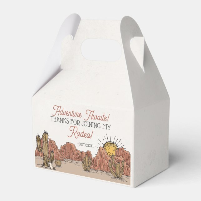 Wild West Rodeo Birthday Party Favor Box (Front Side)