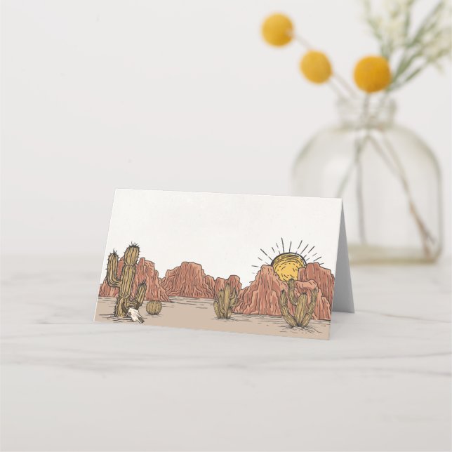 Wild West Rodeo place card birthday or baby shower (Front)