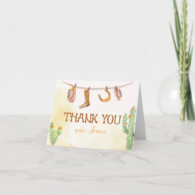 Wild West Rodeo Thank You Card (Front)