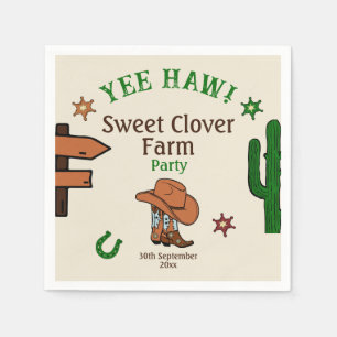 Wild West Rustic Cowboy Western Party Napkin
