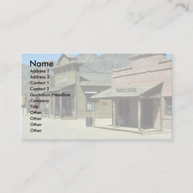 Wild west setting, Arizona Business Card (Front)