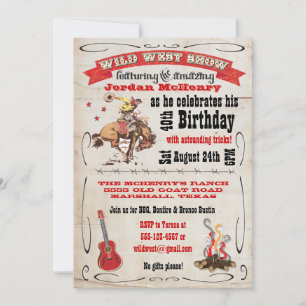 Wild West Show Anniversday Party Invitation Poster