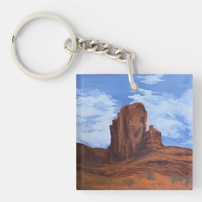 Wild West Skies Button Keychain (Front)
