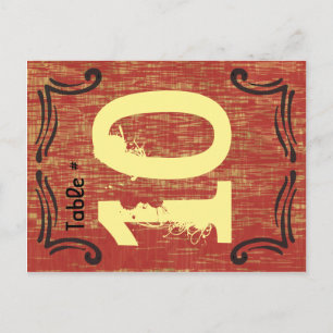 WILD WEST Table Number Seating Card
