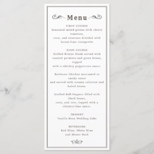 Wild west vintage cowboy hat wedding menu