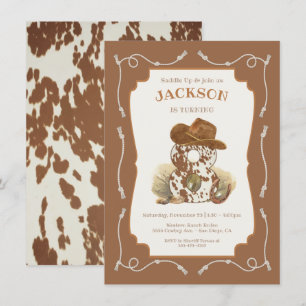 Wild West Western Cowboy 8th Birthday Party Invitation