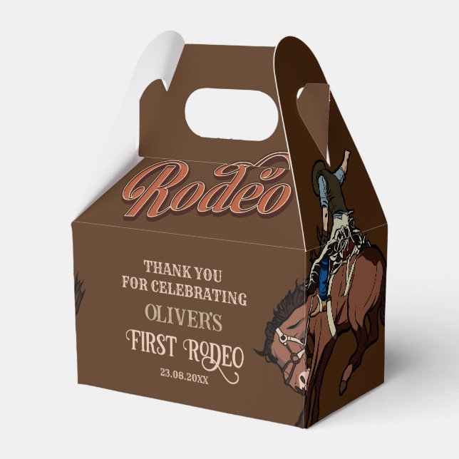 Wild west western cowboy birthday favor box (Front Side)