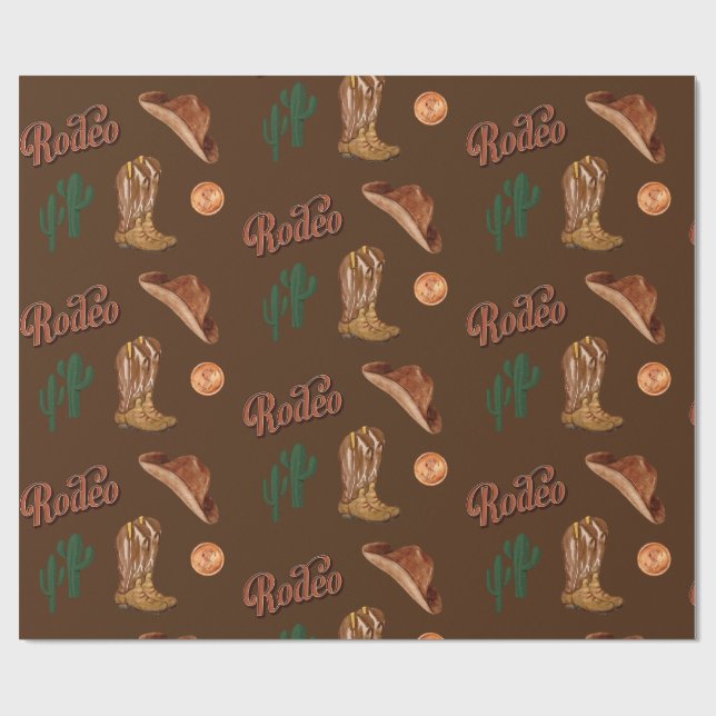 Wild west western cowboy brown Wrapping Paper (Flat)