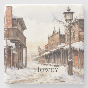 Wild West Winter Stone Coaster