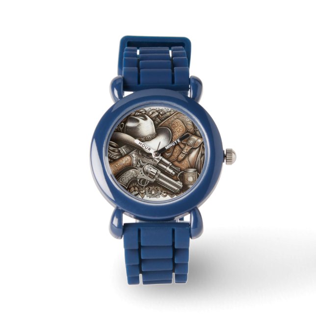 Wild West With Cowboy Hat and Guns Watch (Front)