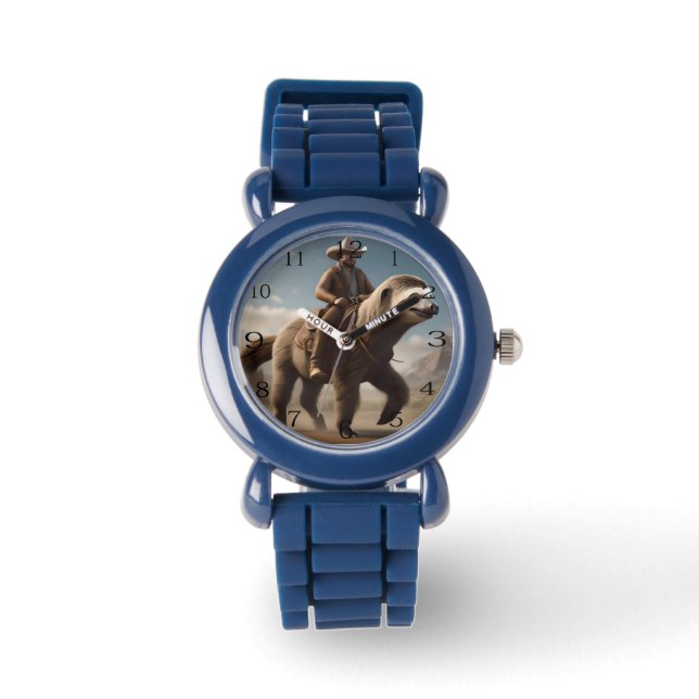"Wild West Wonders: Cowboy Riding a Sloth Horse" Watch (Front)