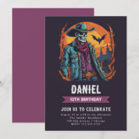 Wild West Zombie Birthday Invitation