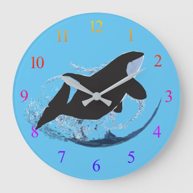 Wild Whale  Large Clock (Front)