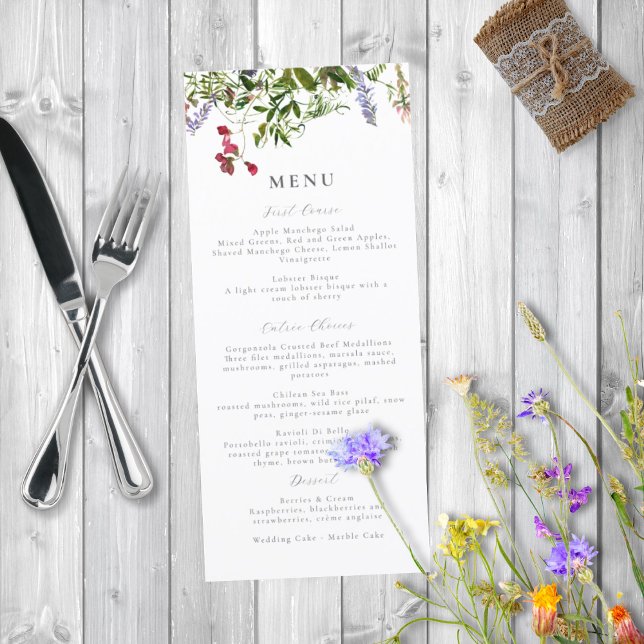 Wild Whimsical Blooms & Greenery Menu (Creator Uploaded)