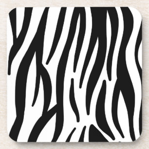 Wild white and black zebra skin print pattern coaster