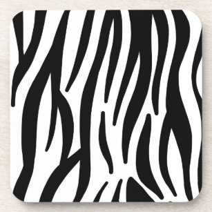 Wild white and black zebra skin print pattern coaster
