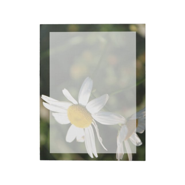 Wild white daisy flowers notepad (Rotated)