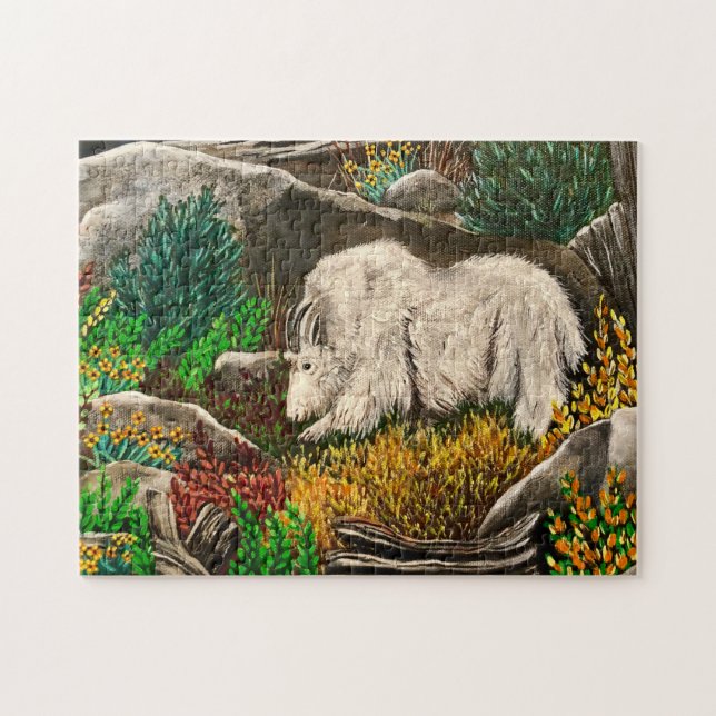 Wild White Goat Puzzle (Horizontal)