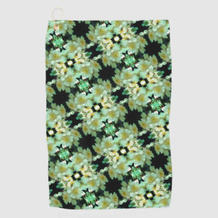 Wild White Rambling Roses Floral Pattern      Golf Towel