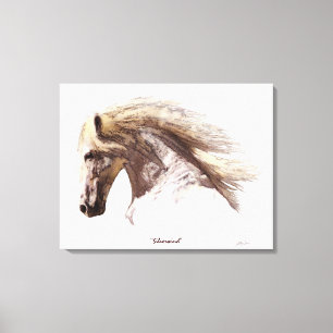 Wild White Stallion Horse-Lover's Fine-Art Canvas Print