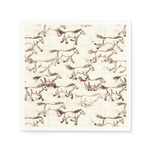 Wild Wild Horses Brown and Ivory Napkins