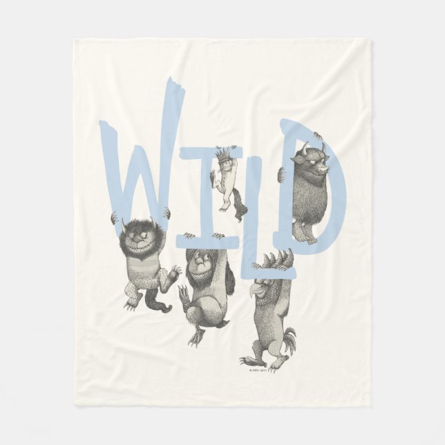 WILD | Wild Things and Max - Blue Fleece Blanket (Front)