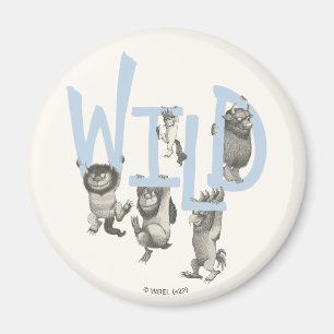 WILD Wild Things and Max - Blue Magnet