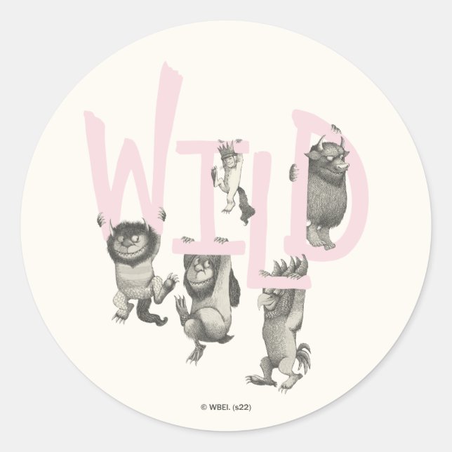 WILD | Wild Things and Max - Pink Classic Round Sticker (Front)