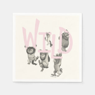 WILD   Wild Things and Max - Pink Napkin