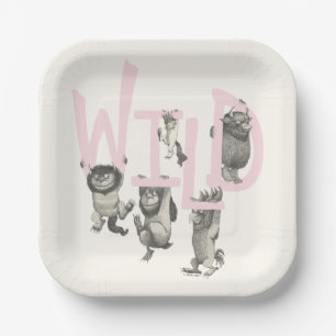 WILD   Wild Things and Max - Pink Paper Plate