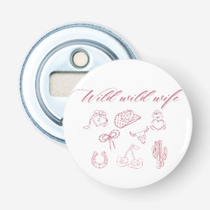 Wild Wild Wife Design   Western Groovy Cowgirl  Bottle Opener