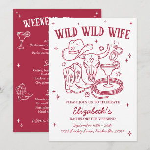 Wild Wild Wife Western Bachelorette Party Invitation