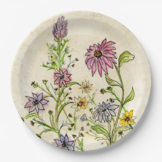 Wild Wildflowers design on a paper plate