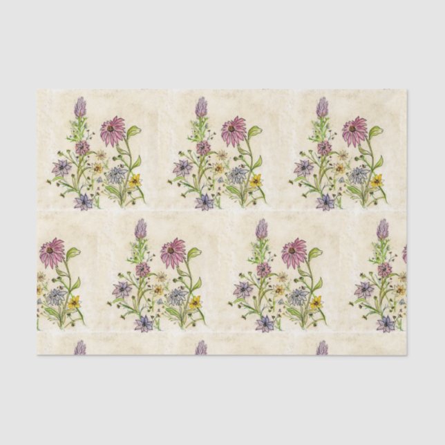 Wild Wildflowers design on tissue paper (Front)