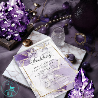Wild Wisteria Gold Abstract Invitation
